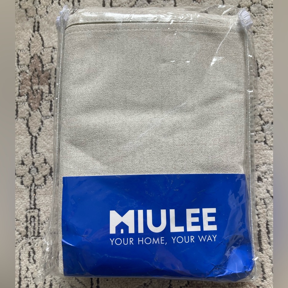 NEW Miulee Linen Texture Natural Color 100% Blackout Curtains Set of 2 -52”x 84”